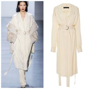 Sally LaPointe Cream Long Sleeve Dress